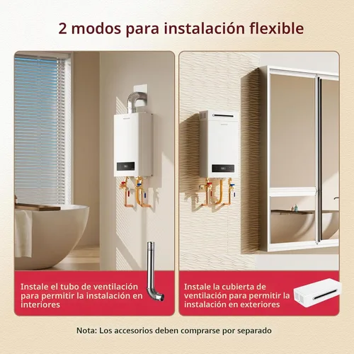 Vista 3 de MIZUDO Calentador de agua sin tanque de gas natural de 120,000 BTU, máximo