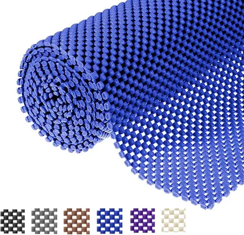 Vista 11 de Forro para Estantes Forro para Cajones Tapete Antideslizante Forros para Estantes 12" X 6.5' Patrón de Cuadrícula PVC No Adhesivo Forro con Agarre