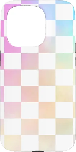 Vista 14 de Pastel Rainbow Checkerboard Checker Checked Pattern Case for iPhone 17
