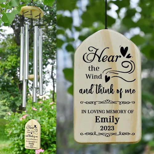 Vista 9 de Campanillas de viento conmemorativas para la pérdida de la madre, regalo de condolencias en memoria de mamá