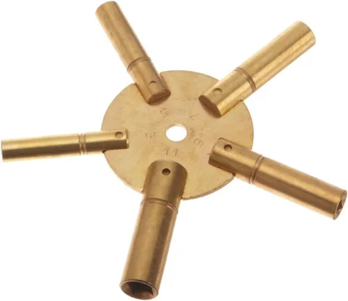 Vista 2 de Brass Blessing : Llave maestra para todos los relojes de barco, latón, total de 10 puntas en dos piezas, par/impar (5025)