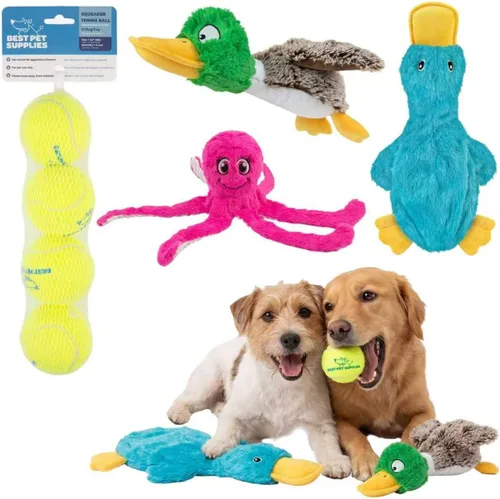Vista 26 de Best Pet Supplies Juguetes chirriantes para perros con tela suave y duradera para mascotas pequeñas, medianas y grandes, juguete interactivo