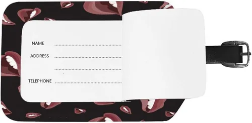 Vista 3 de Guitong - Etiqueta de equipaje de viaje, etiqueta de equipaje de viaje, diseño de loro, flores, mochila, maleta, identificación de viaje, cuero