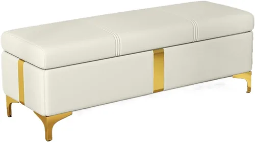 Vista 11 de LSLYTQ Bedroom Bench for End of Bed Bedroom Storage Bench End of Bed Leather Sofa Bench Window Sitting Fireplace Toy Storage... Upholstered Blu
