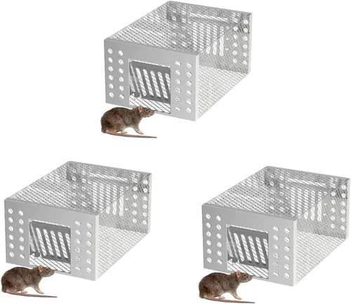 Vista 8 de Trampa automática para ratones de acero inoxidable, trampa automática para ratas, trampa automática para ratones, trampas humanas para ratones, 2