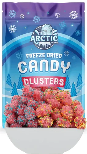 Vista 6 de Arctic Farms Caramelos liofilizados en racimos de caramelos de 2 onzas empaquetados y en caja (sabores surtidos)
