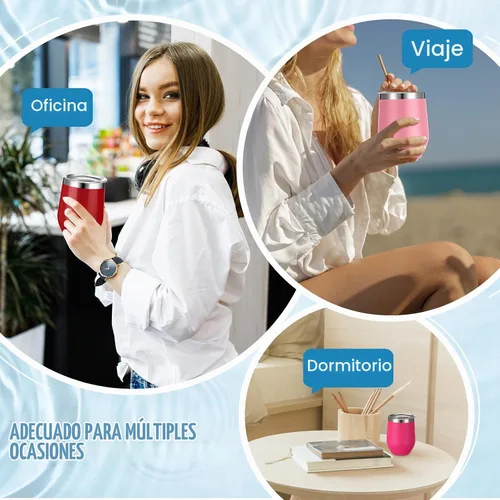 Vista 7 de Baderke - Vaso de vino aislado de 12 onzas con tapa, rosa degradado, 16 Gradiente Rosa