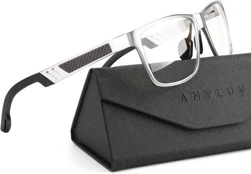 Vista 33 de ANYLUV Blue Light Blocking Glasses Men Computer Gaming Glasses Lightweight Al-Mg Metal Anti Eyestrain Eye Protection