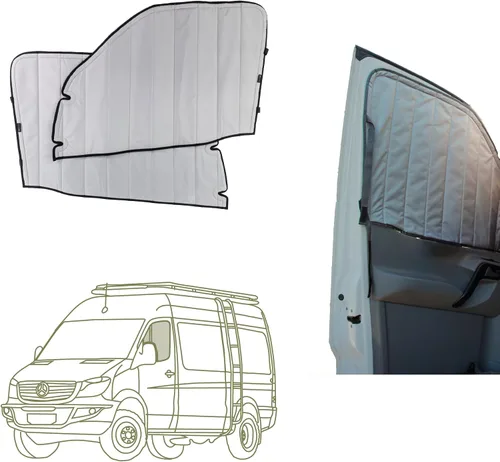 Vista 9 de VanEssential Cubierta magnética aislante de oscurecimiento para parabrisas delantero diseñada para Mercedes-Benz NCV3/VS30