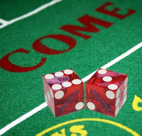 Vista 3 de Par de dados de casino en serie a juego - Auténticos dados de dados de Las Vegas 0.748 in, juegos de mesa y coleccionables - Aliante rojo pulido