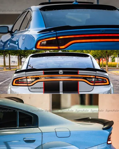 Vista 5 de Se adapta a Dodge Charger 2015-2025 - Tapa de alerón de techo de ventana trasera color negro brillante