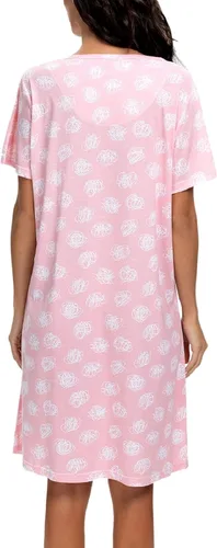 Vista 2 de Camisón de manga corta para mujer, ropa de dormir para casa, ropa de dormir, pijama con estampado casual