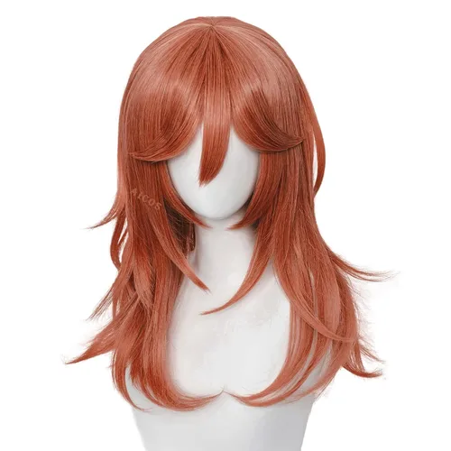 Vista 20 de Aicos Power Cosplay peluca larga naranja recta Cosplay pelucas con Poder naranja