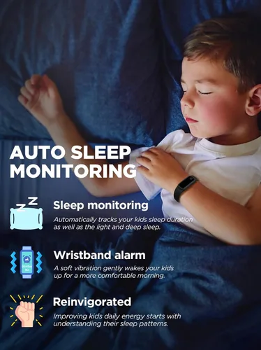 Vista 5 de BIGGERFIVE Vigor - Reloj de fitness para niños de 5 a 15 años, impermeable IP68, podómetro, seguimiento de actividad con monitor de frecuencia