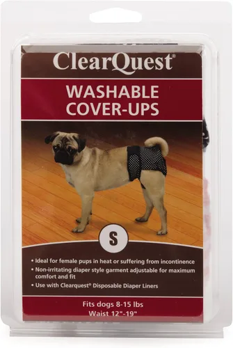 Vista 5 de ClearQuest Pañales para perros que protegen la humedad y las manchas, paquete de 2 Negro/Rosa