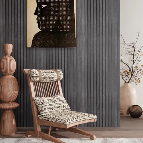 Vista 2 de CRE8TIVE Papel tapiz de listones de madera gris oscuro despegar y pegar papel de contacto de grano de madera impermeable autoadhesivo aspecto