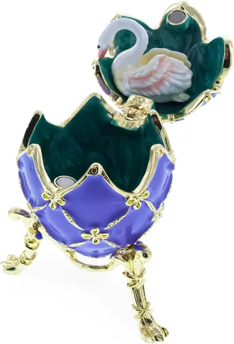 Vista 5 de BestPysanky 1906 El huevo imperial real de cisne en púrpura