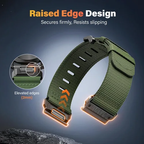 Vista 4 de Compatible con Garmin Fenix 7X/ 6X/ 5X/ 8/8 Pro 51mm/5X Plus/6X Pro/7X pro, Correa de reloj de nylon Quickfit de 26 mm para Tactix 7/Descent Verde