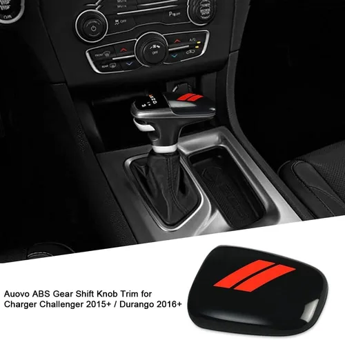 Vista 2 de auovo Perilla de palanca de cambios para accesorios Charger Challenger 2015-2023 / Durango 2016-2024, cubierta de palanca de cambios de decoración