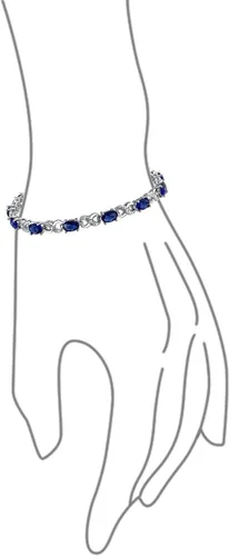 Vista 5 de Bling Jewelry Pulsera de tenis con circonita cúbica de 9 quilates, zafiro simulado, rubí, morganita, esmeralda, turmalina, circonita cúbica, azul