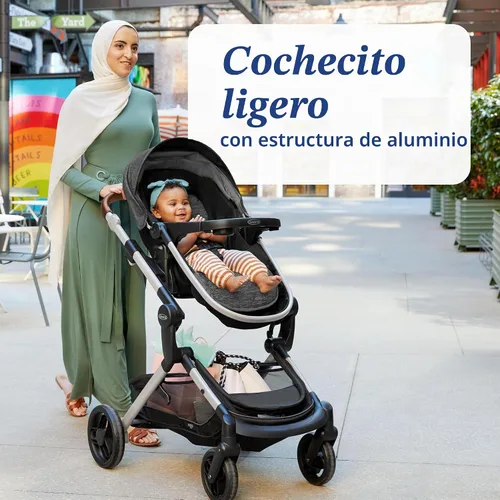 Vista 6 de Graco Modes Nes Sistema de viaje, combo modular de asiento de auto y carriola 3 en 1, portabebés de asiento de auto ajustable Slide2Me, moisés