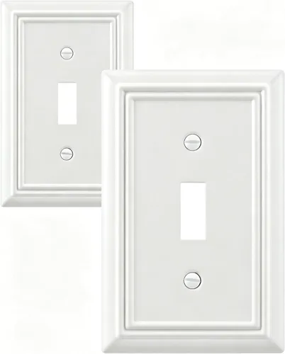 Vista 41 de Switch Plates Outlet Covers, 1-Pack Metal Wall Plate, Black Finish Midsize 1 Toggle 1 Decorator Combo Wall Plate, Ideal for GFCI Outlets, Light