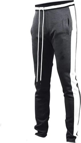 Vista 29 de SCREENSHOT-Track Pants S41700 Mens Premium Slim Athletic Fitness Lifestyle Workout Bottoms - Classic Fit S41700 Bk/Pu