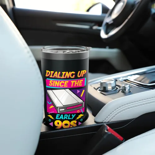 Vista 6 de 90s Nostalgia Retro 90s Dial Up Internet Vintage Stainless Steel Insulated Tumbler