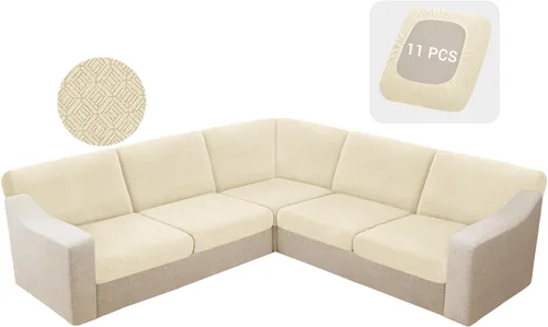 Vista 54 de HDCAXKJ - Fundas impermeables para cojín de sofá modular, fundas elásticas para cojín de sofá de esquina, fundas protectoras de muebles de jacquard