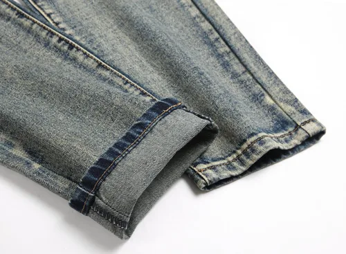 Vista 9 de OIIIO Pantalón vaquero de pierna recta rasgados para hombre