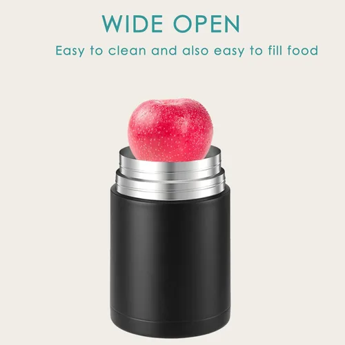 Vista 4 de lazycozy® Contenedores térmicos de alimentos para comida caliente, 27 oz, termo para sopa con cuchara plegable, frasco de alimentos de acero