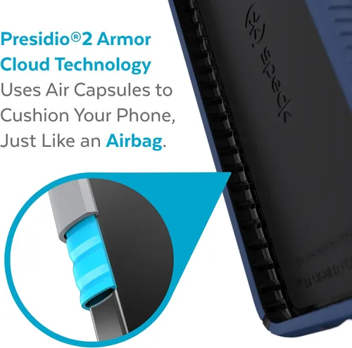 Vista 3 de Speck Productos Funda Presidio2 Grip Samsung Galaxy S22, bisel elevado, azul costero/negro/azul tormenta