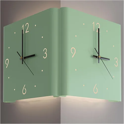 Vista 8 de KYOFIS Reloj de pared Corne de doble cara, reloj de pared digital de esquina con escala numeral, funciona con pilas, reloj de pared silencioso