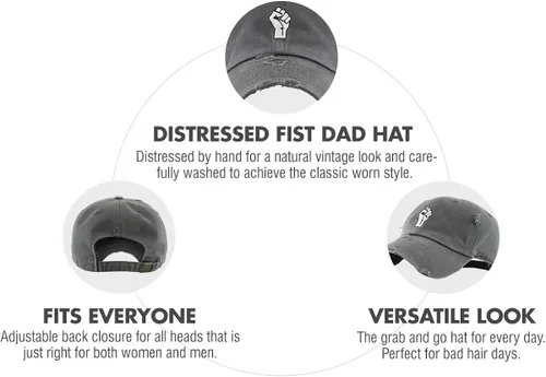 Vista 4 de Black History Month Fist Black Power Fight - Gorra de béisbol vintage envejecida