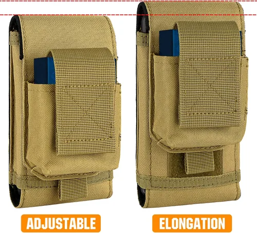 Vista 3 de Funda táctica Molle para teléfono, bolsa compacta para cinturón de cintura con funda para cigarrillos para iPhone 17 Pro Max/16 Pro Max/15 Pro