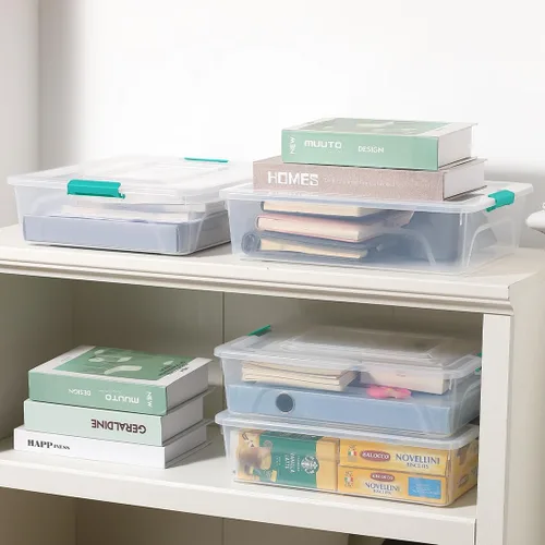 Vista 7 de Paquete de 4 contenedores de almacenamiento de plástico 10Qt Green