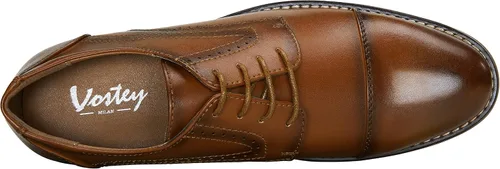 Vista 4 de Vostey Zapatos de vestir para hombre clásicos con punta de ala Brogue Oxfords