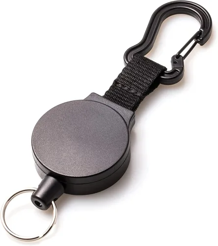 Vista 2 de KEY-BAK MID6 llavero y sujeta placas con cordones de poliéster de 36 pulgadas, 6 onzas Fuerza de retracción, negro