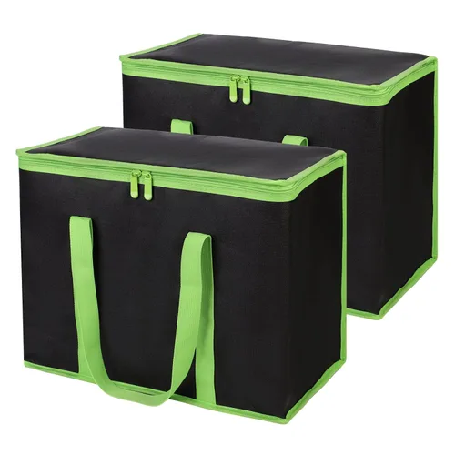 Vista 39 de Paquete de 1 bolsa aislada para entrega de alimentos con parte inferior dura, calentadores de alimentos comerciales XXXL para Uber Eats/Doordash