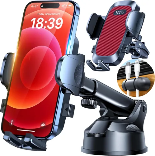 Vista 12 de HTU 2026 Mejorado [Verdadero Grado Militar] Soporte de Teléfono para Coche【Certificados de Seguridad y Sin Olor】Soporte de Teléfono Celular