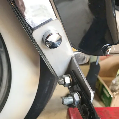 Vista 4 de Compatible con soporte de riel de alforja para guardabarros roto, lado derecho/izquierdo, de acero inoxidable, compatible con Harley-Davidson