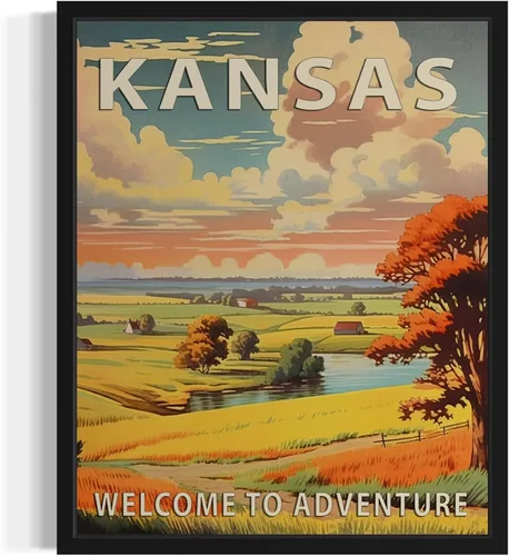 Vista 28 de Póster artístico de paisaje del estado de Alabama, decoración artística de paisaje retro de estados, pintura de montaña y paisaje de aventura
