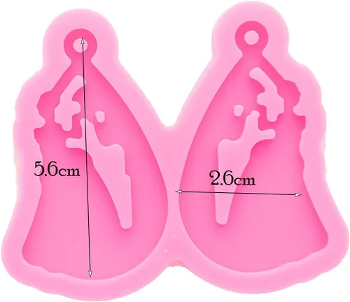 Vista 2 de Molde brillante y brillante para niña en vestido de novia, molde de resina de silicona para llavero, molde para bricolaje, joyería de moda, moldes
