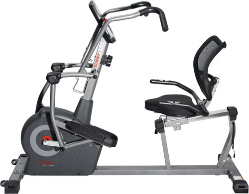 Vista 8 de Sunny Health & Fitness Elite Recumbent Cross Trainer y máquina elíptica con resistencia magnética de 12 niveles, asiento de fácil ajuste