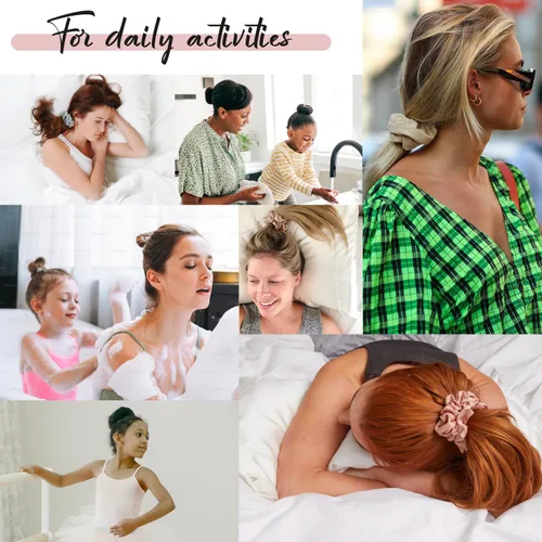 Vista 9 de WIGI Juego de 2 coleteros de seda, 100% seda de morera pura, no daña el cabello para mujeres, súper suave, elegante, apto para todo tipo de cabello