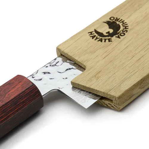 Vista 9 de Yoshihiro Protector magnético de hoja de madera de roble Saya para Santoku (7.087 in)7in