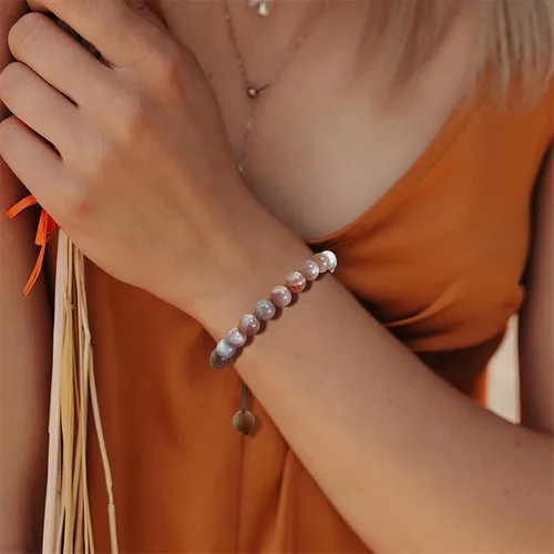 Vista 25 de Pulsera de cristal curativo para mujer de 0.315 in, pulsera de cuentas de cristal natural ajustable hecha a mano, joyería curativa, regalo