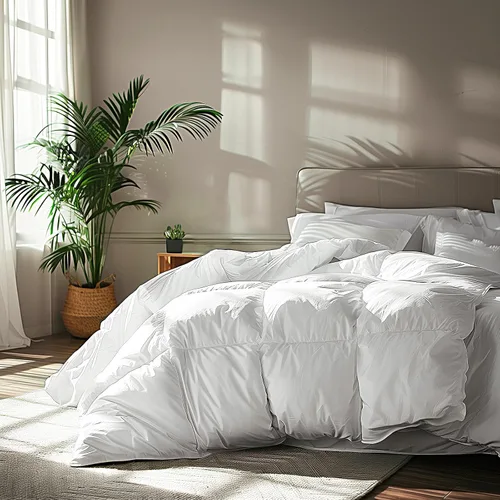 Vista 11 de Serta Edredón de plumón de ganso de fibra de algodón tamaño Queen, relleno de edredón 100% algodón, edredón de ropa de cama hipoalergénico de lujo