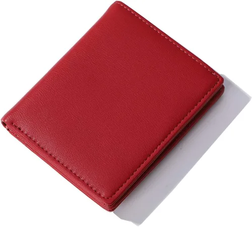 Vista 10 de Carteras para Mujeres Pequeña Billetera de Cuero Bifold de Bolsillo para Damas Mini Monedero Corto Azul