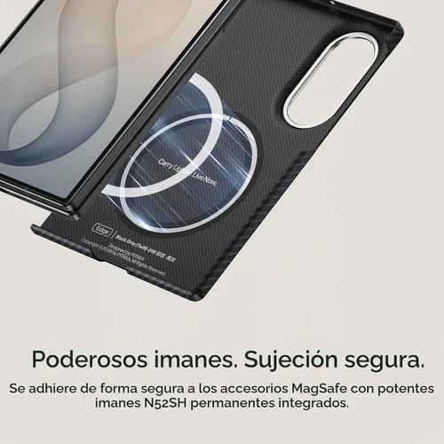 Vista 6 de pitaka Funda para Z Fold 8, sensación sin funda, tejido de aramida, negro Negro/Gris (Sarga)